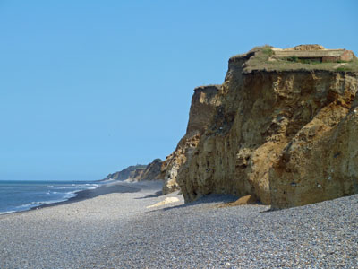 Cliffs and pebble beach at Weybourne